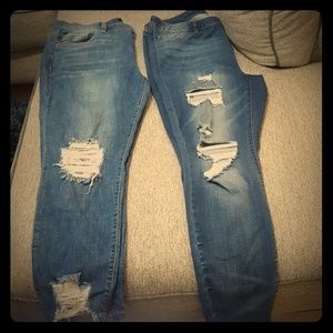 CHARLOTTE RUSSE/ FOREVER 21 distressed Jeans